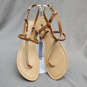 BONGO Thong Sandals Flat Rhinestone Straps Womens Size 8